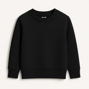 Black Plain Sweatshirt for Kids - Unisex