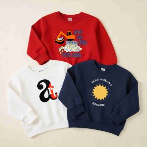 Pack of 3 Good Finish Popcorn Printed Sweatshirts for Young Kids