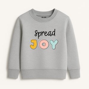 Spread Joy Printed Heather Grey Sweatshirt for Girls