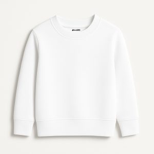 White Plain Sweatshirt for Kids - Unisex