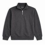 Charcoal Half Zip - Lined Sweatshirt for Mens