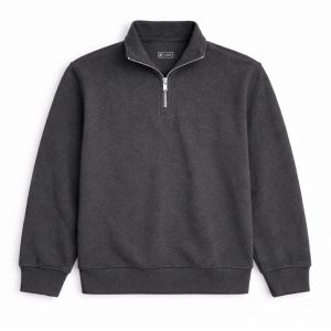 Charcoal Half Zip - Lined Sweatshirt for Mens