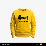 Lift Heavier Printed Yellow Sweatshirt for Men