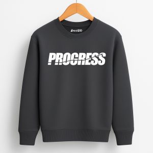 Progress Printed Charcoal Sweatshirt for Tween Kids