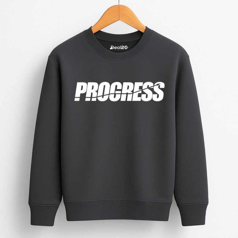 Progress Printed Charcoal Sweatshirt for Tween Kids