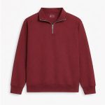Maroon Half Zip - Lined Sweatshirt for Mens