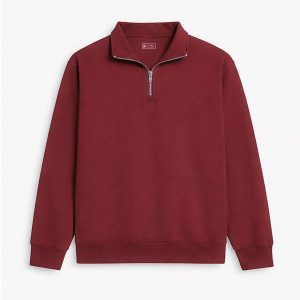 Maroon Half Zip - Lined Sweatshirt for Mens