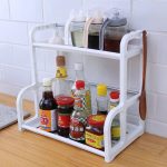 2-Layer Kitchen Organizer Shelf – Spice Rack + Knife Holder