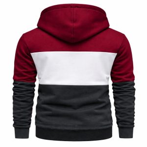 Contrast Three Tier Blocks Hoodie for Men