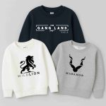 Pack of 3 Gangland Wild Lion Sweatshirts for Tween Kids