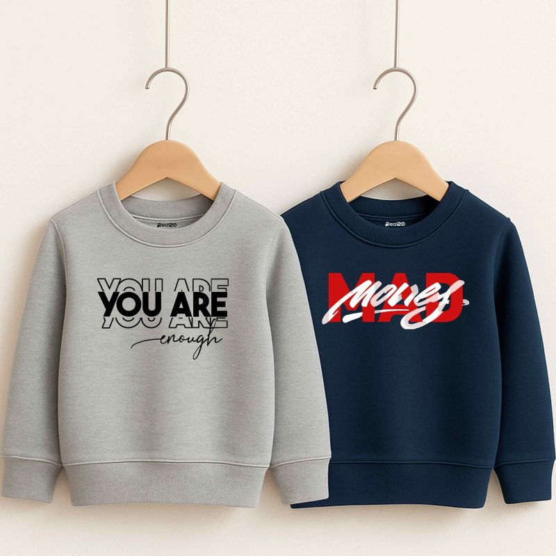 Pack of 2 You Are Mad Printed Sweatshirts for Tween Kids Pack of 2 You Are Mad Printed Sweatshirts for Tween Kids