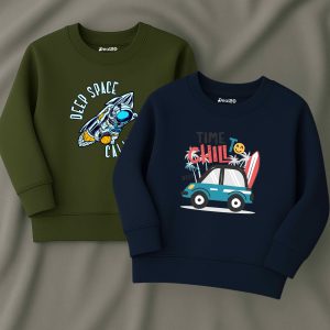 Pack of 2 Deep Space Chill Printed Sweatshirts for Young Kids