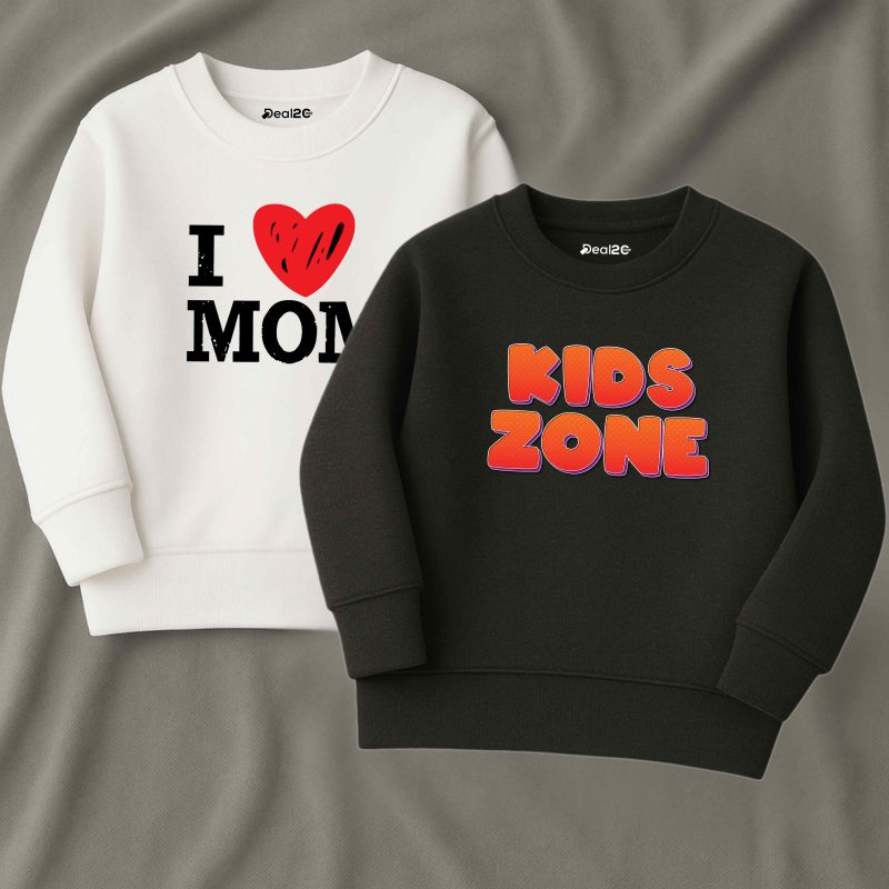Pack of 2 Heart Kids Zone Printed Sweatshirts for Young Kids Pack of 2 Heart Kids Zone Printed Sweatshirts for Young Kids