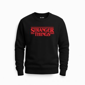 Stranger Things Printed Black Sweatshirt for Men
