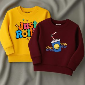 Pack of 2 Just Drew Printed Sweatshirts for Young Kids