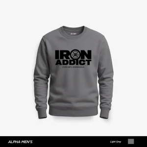 Iron Addict Printed Grey Sweatshirt for Men