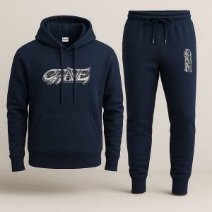 Navy Blue Crave Fit Hooded Tracksuit for Men