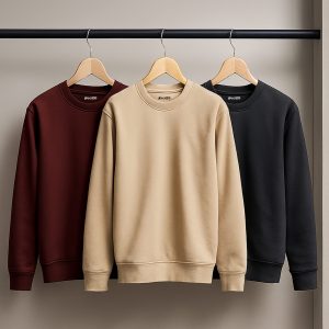 Bundle of 3 Trendy Plain Sweatshirts for Men