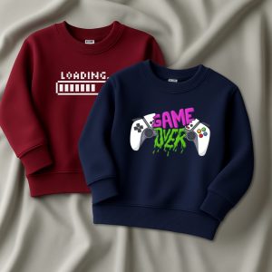 Pack of 2 Game Loading Printed Sweatshirts for Young Kids