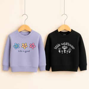 Pack of 2 Life is Good Printed Sweatshirts for Girls