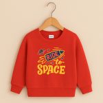 Ride Space Printed Red Sweatshirt for Young Kids