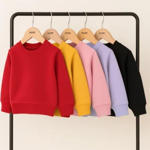 Bundle of 5 Plain Bright Colors Sweatshirts for Girls