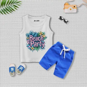 Beach Party Printed Sando Suit For Kids
