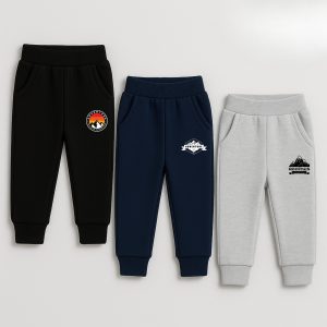 Pack of 3 Mountain Adventure Printed Sweatpants For Young Kids