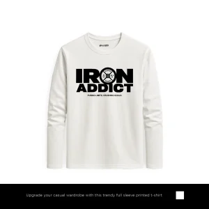 Iron Goals Printed White Long Sleeve T-Shirt for Men