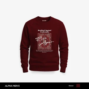 Rise Again Printed Maroon Sweatshirt for Men