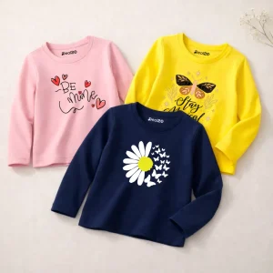 Pack of 3 Smart Pretty Mine Printed Long Sleeve T-shirts for Girls