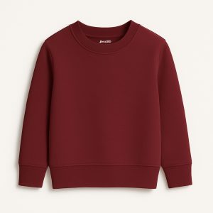 Maroon Plain Sweatshirt for Unisex