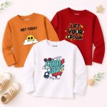 Pack of 3 Today Crown Joy Printed Long Sleeve T-shirts for Young Kids