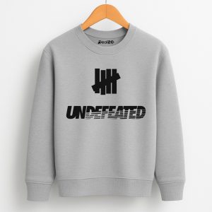 Undefeated Cross Printed Heather Grey Sweatshirt for Tween Kids