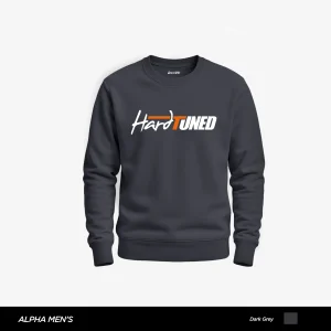 Hard Tuned Printed Dark Grey Sweatshirt for Men