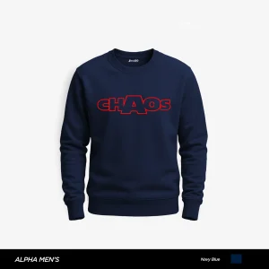 CHAOS Mode Printed Navy Blue Sweatshirt for Men
