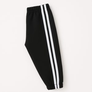 Black Double Stripe Sweatpant for Unisex