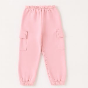 Pink Cargo Style Sweatpant For Girls