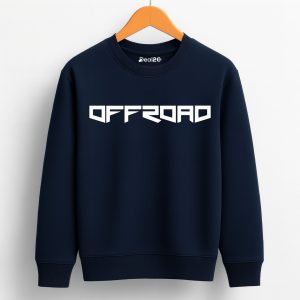 Offroad Grit Printed Navy Blue Sweatshirt for Tween Kids