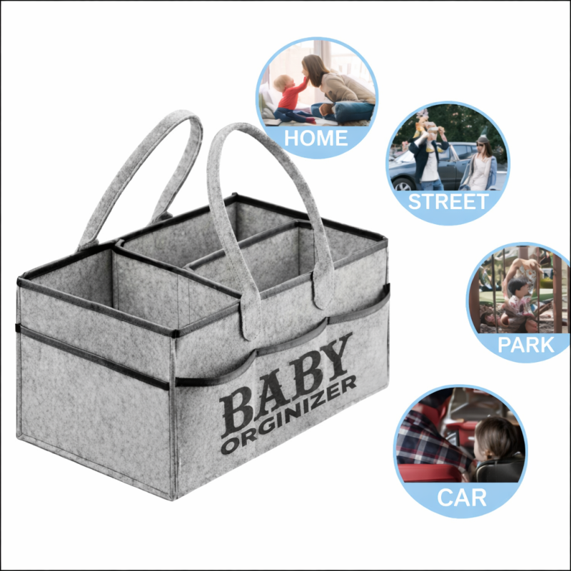 Baby Diaper Organizer – Foldable Felt Bag