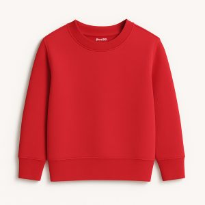 Red Plain Sweatshirt for Kids - Unisex