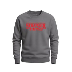 Stranger Things Printed Grey Sweatshirt for Men