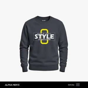 Original Style Printed Dark Grey Sweatshirt for Men