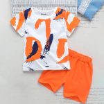 Kids Stylish Printed Paint Pattern Summer Short Suit
