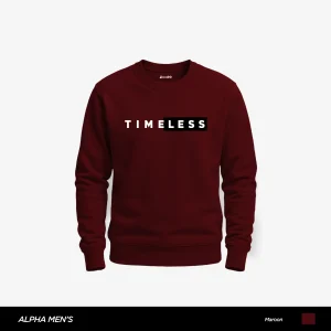 Smart Timeless Printed Maroon Sweatshirt for Men