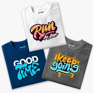 Pack of 3 Keep Run Time Printed Summer T-Shirts For Kids