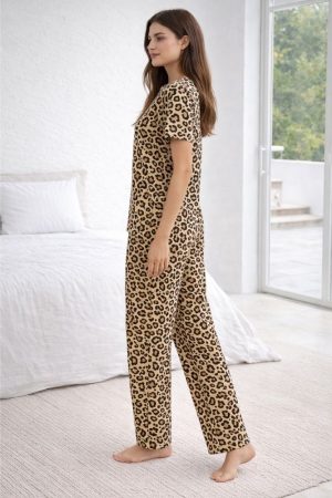 Wild Comfort Print Jersey Nightwear Set for Women