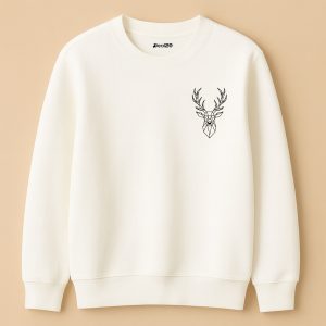 Deeric Printed White Sweatshirt for Men