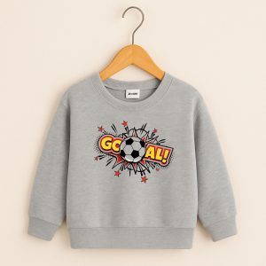 Rotate Goal Printed Heather Grey Sweatshirt for Young Kids