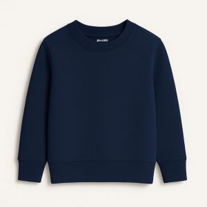 Navy Blue Plain Sweatshirt for Kids - Unisex